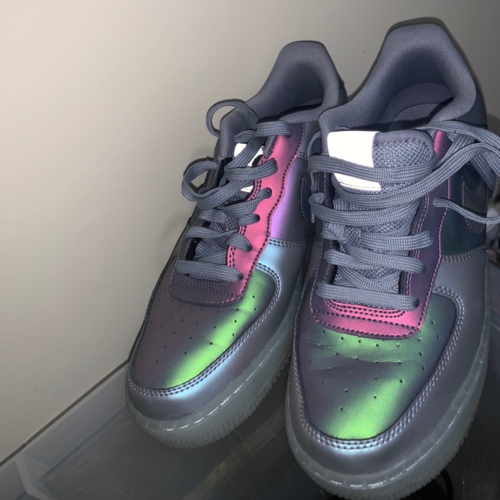 Iridescent Nike low top Air force ones
